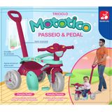 Carrinho Passeio Mototico Rosa Menina Bandeirantes