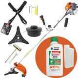 Roçadeira Profissional Vulcan Vr430p Gasolina 2t 43cc 1,7hp Robusta E Econômica Com Lâmina 2 Pontas + Óleo 2 Tempos Stihl 500ml Lubrificante Do Motor