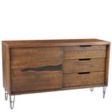 Buffet Sala De Jantar Guidelli Grafite Madeira Maciça Rustic Brown - Gran Belo