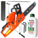 Motosserra Á Gasolina Profissional Vulcan Vsl550 55cc 3,00hp Sabre Ponta Rolante 18 Polegadas Corrente 3/8 X 1,5mm + Óleo Castrol Sthil 2 Tempos 500m