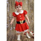 Fantasia Infantil Vestido Minnie Natal Menina