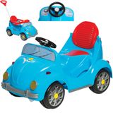 Carrinho Passeio Fusca Fouks Azul Menino Pedal Empurrador Brincadeira Criança