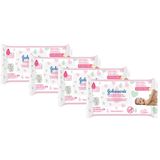 Kit Com 4 Toalhinhas Johnson&#39;s Baby Extra Cuidado C/48