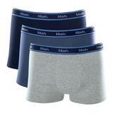 Kit Cueca Boxer Mash 3 Peças Elástico Masculina Algodão Azul Marinho M