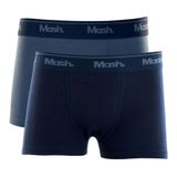 Kit 2 Peças Cueca Boxer Mash Infantil Elástico Algodão Azul Jeans Escuro G