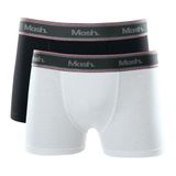 Kit 2 Peças Cueca Boxer Algodão Mash Infantil Elástico Branco P