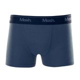 Cueca Boxer Mash Infantil Lisa Algodão Elástico Azul Jeans Escuro P