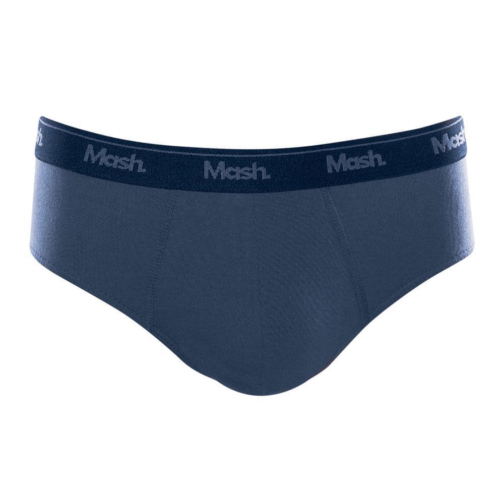 Cueca Slip Mash Masculina Algodão Lisa Infantil Azul Jeans Escuro P