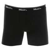 Cueca Boxer Longa Mash Masculina Algodão Cotton Elástico Preto Xgg