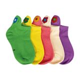 Kit 5 Pares De Meias Lepeka Infantil Estampa Flores  - M