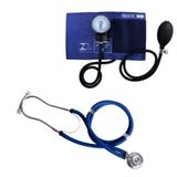 Kit Esfigmomanômetro + Estetoscópio Rappaport Azul G-tech