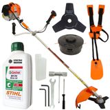 Roçadeira Lateral Vulcan VR620H 2 Tempos 62cc 3HP 10500RPM a Gasolina de Alta Potência com Cinto de Sustentação e Kit Ferramentas + Óleo Castrol Stihl