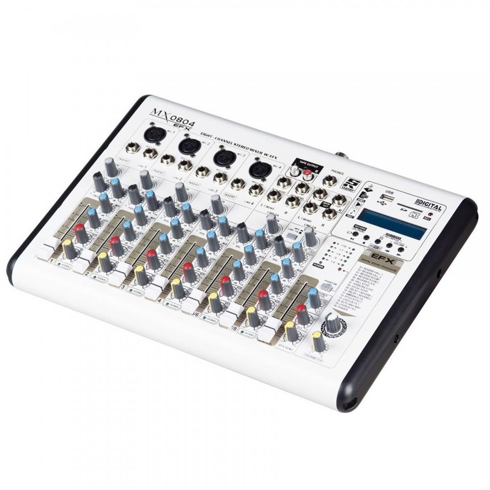 Mesa De Som Staner Mx-08.04 Usb Analógico 8 Canais Mixer Bluetooth Menor preço em Mesa De Som Staner Mx-08.04 Usb Analógico 8 Canais Mixer Bluetooth