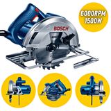 Serra Circular Elétrica Bosch Gks-150 Professional 127v 1500w 6000rpm + Bolsa Para Ferramentas E Disco Com Vídea