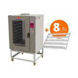 Forno Turbo A Gás 8 Níveis Prp-8000 Bivolt + 8 Esteiras Alumínio 50g 58x70 - Progás