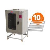 Forno Turbo A Gás 10 Níveis Prp-10000 Bivolt + 10 Esteiras Alumínio 50g 58x70 - Progás