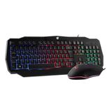 Teclado E Mouse Gamer Dazz 625021 Battlefire Revolution Led Rgb Rainbow 3200 Dpi Usb