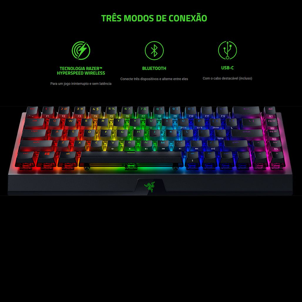 Razer Teclado Mecânico Para Jogos Blackwidow V3 Pro Preto