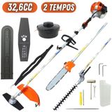 Roçadeira Lateral Multifuncional Vulcan Vrm330 À Gasolina 32,6cc 1,3hp 2t 9000rpm Com Podador De Galhos E Cerca Viva + Jogo De Chaves E Faca 2 Pontas
