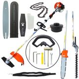 Roçadeira Lateral Multifuncional Vulcan Vrm330 2 Tempos 32,6cc 1,3hp À Gasolina Com Podador De Galhos E Cerca Viva + Faca 2 Pontas E Carretel De Nylo