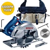 Serra Circular Manual Bosch Gks 150 127v 1500w Potente + Disco Com Vídea Para Madeira E Guia Paralela