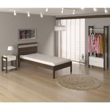 Quarto Solteiro 3 Peças Cm8010 Az1016 Az1011 Qt11 Nogal Branco Tecno Mobili