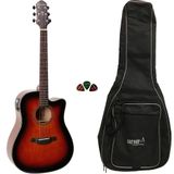 Violão Eletroacústico Crafter Hd-250 Aço Brown Burst Brilante Cutaway + Capa