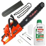 Motosserra Vulcan Vsl550 2t 55cc 3hp Sabre 18 Polegadas Ponta Rolante Corrente De 32 Dentes Com Ignição Eletrônica + Óleo Castrol Sthil 500ml
