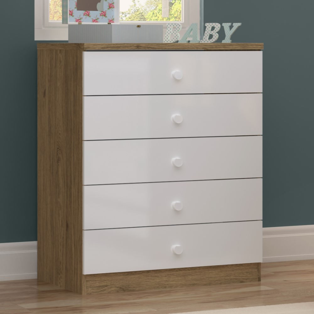 Cômoda Infantil 05 Gavetas Pique Esconde Henn