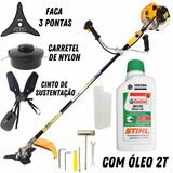 Roçadeira Profissional Vulcan Vr520h Gasolina 2t 52cc Ideal Para Construção Civil E Acompanha Óleo 2 Tempos Castrol Stihl 500ml Lubrificante De Motor