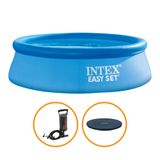 Piscina Inflável Easy Set 3.077 Litros Com Bomba De Inflar + Capa Intex