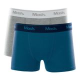 Kit 2 Peças Cueca Boxer Mash Infantil Elástico Algodão Cinza Mescla Claro P