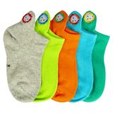 Kit 5 Pares De Meias Lepeka Infantil Bordado Leao  - G