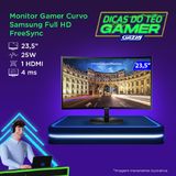 Monitor Gamer Curvo Samsung 23.5p Fhd60hz Hdmi Vga - Lc24f390fhlmzd