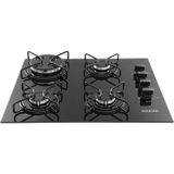 Fogão De Mesa Cooktop 4 Bocas Vidro Preto À Gás Fg4304avp