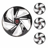 Jogo Calota Aro 13 Nitro X Black Silver Elitte Preto Prata + Emblema Resinado Fiat (palio Uno Punto Linea Strada Idea Siena Fiorino Doblo Mobi Bravo)