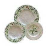 Jogo de Pratos Porcelana Decorada Tramontina Oliva 12 Peças