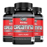 Creatina Monoidratada 100% Pura 180 Cápsulas De 720mg Kit Com 3