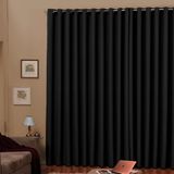 Cortina Blackout  em Tecido para Quarto Preto com Ilhos Cromados 2m Cotex