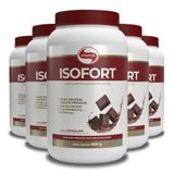 Kit 5 Whey Protein Isofort Vitafor 900g Chocolate