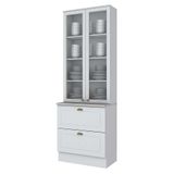 Cristaleira Americana 2 Portas Com Vidro 2 Gavetas C357 Henn