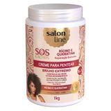 Creme Para Pentear Salon Line S.o.s Rícino E Queratina 1kg