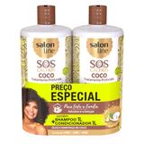 Kit Shampoo + Condicionador Salon Line S.o.s Cachos Coco Profundo 1l