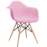 Cadeira Charles Eames Com Braço Rosa