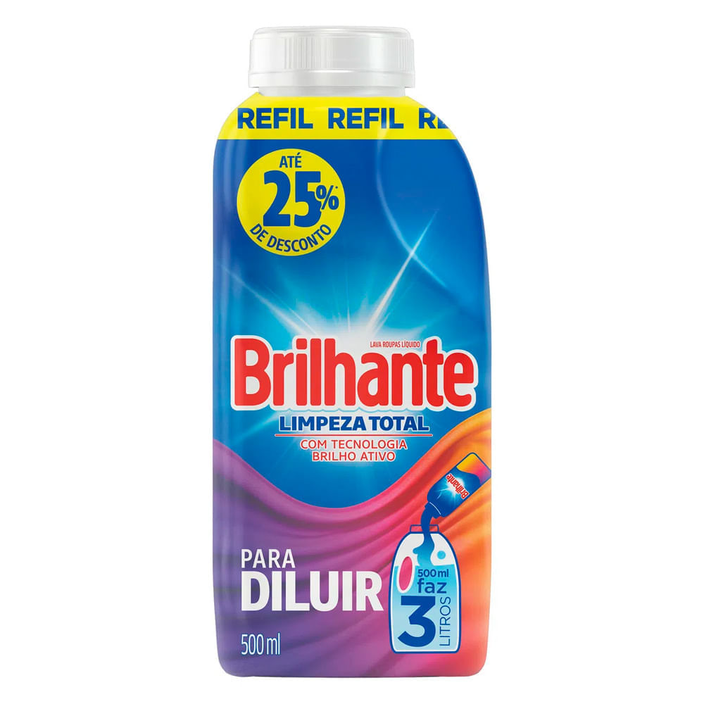 Sabão Liquido Refil Brilhante Limpeza Total Diluir 500ml é boa?
