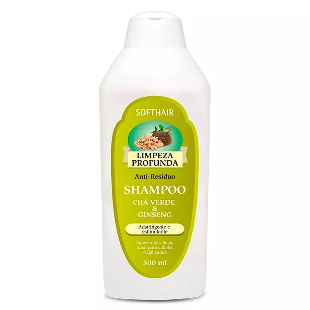 Shampoo Soft Hair Limpeza Profunda Chá Verde E Ginseng 500ml Carrefour