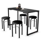 Conjunto Mesa De Cozinha Prattica Industrial 120cm Com 4 Banquetas F02 Preto - Mpozenato