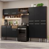 Armário De Cozinha Completa 261cm Rustic/preto Emilly Madesa 02