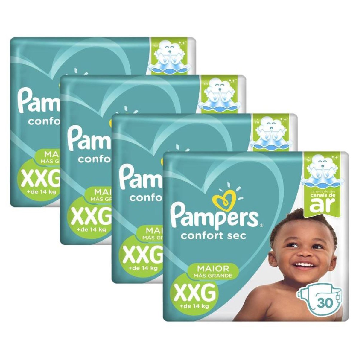 KIt Fralda Pampers Confort Sec Tamanho XXG com 120 Unidades