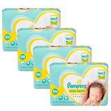 Fralda Pampers Premium Care Recém Nascido Plus com 144 unidades - 3 à 6Kg